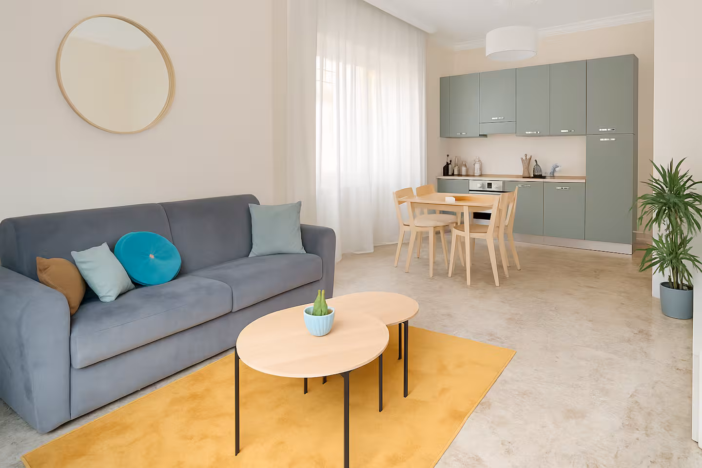 Living room with sofa and Smart TV